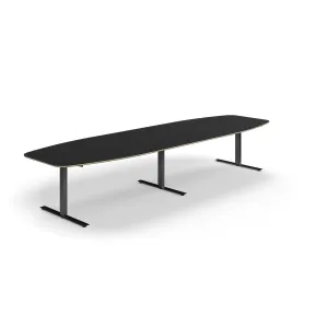 Jednací stůl AUDREY, 4000x1200 mm, černá/tmavě šedá