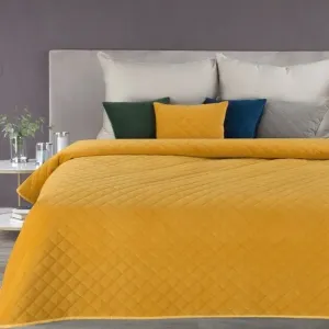 Žlutý přehoz na postel s geometrickým vzorem #4854003