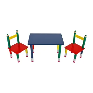 Dětský set stůl + 2 židle PASTELKY #3925165