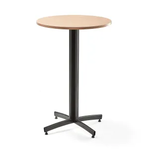 Barový stůl SANNA, Ø700x1050 mm, černá/buk