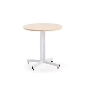 Kulatý stůl SANNA, Ø700x720 mm, bílá/bříza