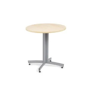 Kulatý stůl SANNA, Ø700x720 mm, stříbrná/bříza