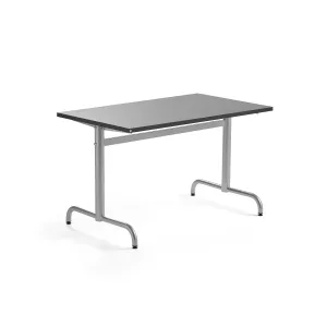 Stůl PLURAL, 1200x700x720 mm, linoleum, tmavě šedá, stříbrná