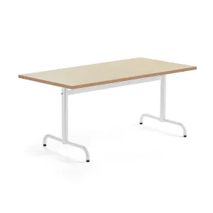 Stůl PLURAL, 1400x800x720 mm, linoleum, béžová, bílá