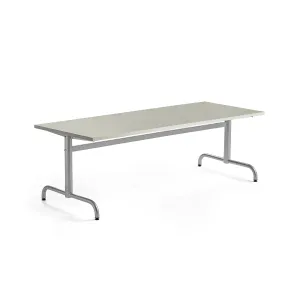 Stůl PLURAL, 1800x700x600 mm, linoleum, šedá, stříbrná