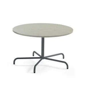 Stůl PLURAL, Ø1200x720 mm, linoleum, šedá, antracitově šedá
