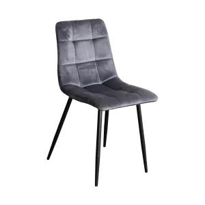 Jídelní židle BERGEN šedý samet #3925131