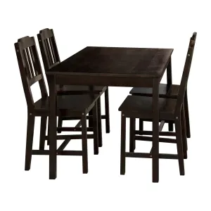 Stůl + 4 židle 8849 tmavohnědý lak #3925112