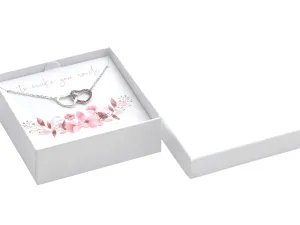 Bílá papírová krabička s věnováním na střední sadu šperků IK034