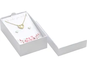 JKBOX Bílá papírová krabička s věnováním na malou sadu šperků IK032