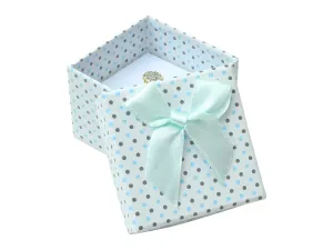 JKBOX Puntíkatá papírová krabička na prsten nebo náušnice Blue dots IK017
