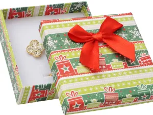 JKBOX Vánoční krabička s mašlí na střední sadu šperků | IK020