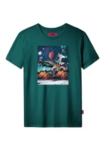 Pánské tričko John Frank JFTCOOL28 Barva: Zelená, Velikost: L