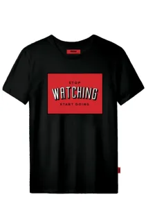 Pánské tričko John Frank JFTCOOL43 WATCHING Barva: černá, Velikost: M