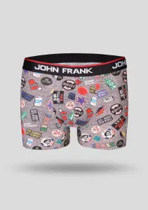 Pánské boxerky John Frank JFBD200 Barva: šedá, Velikost: L