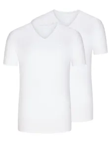 Nadměrná velikost: Joop!, Tričko pod košili s výstřihem do V, 2 ks v balení Bílá #4453892