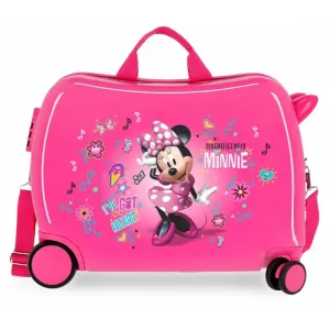 JOUMMA BAGS - Dětský cestovní kufr na kolečkách / odrážedlo MINNIE MOUSE Pink, 34L, 23398E1