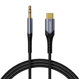 Joyroom AUX stereo audio cable 3.5 mm mini jack - USB-C for tablet phone 2 m black (SY-A03)