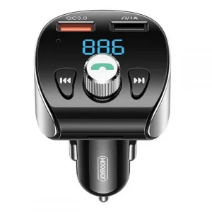 Joyroom FM transmitter Bluetooth 5.0 MP3 micro SD car charger 2x USB 18 W 3A Quick Charge 3.0 black (JR-CL02)