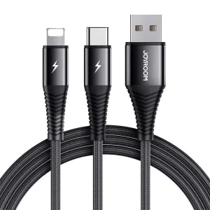 Joyroom USB kabel S-1230G12 2v1 USB-C / Lightning 3A 1,2 m (černý)
