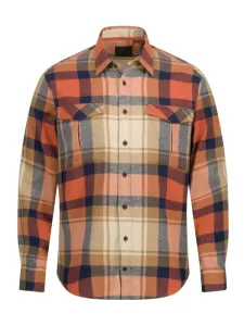 Nadměrná velikost: Jp1880, Flanelová košile s károvaným vzorem, modern fit Oranžový #5434692