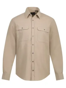 Nadměrná velikost: Jp1880, Flanelová košile se dvěma náprsními kapsami. Modern fit Béžová