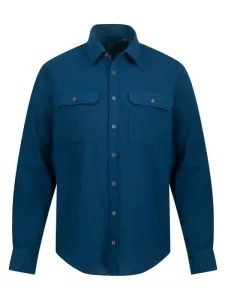 Nadměrná velikost: Jp1880, Flanelová košile se dvěma náprsními kapsami. Modern fit Modrá