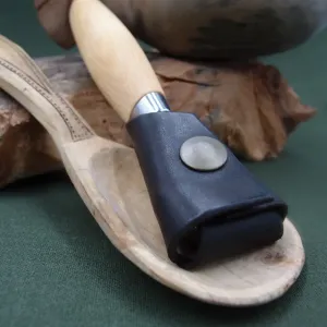 Kožené pouzdro JUBÖ na řezbářské nože Beavercraft Spoon Carving SK1 a Morakniv Carving Varianta: Morakniv 162/164 s Beavercraft SK1