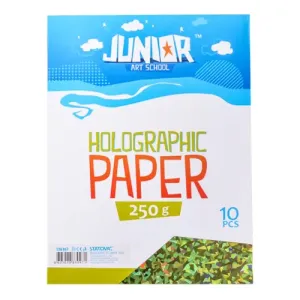 JUNIOR-ST - Dekorační papír A4 10 ks zelený holografický 250 g