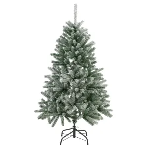 Juskys Umělý vánoční stromek Talvi 140 cm zelený se sněhem a černým stojanem
