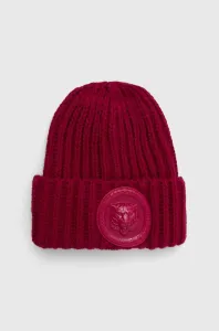 Čepice z vlněné směsi Just Cavalli růžová barva, z husté pleteniny