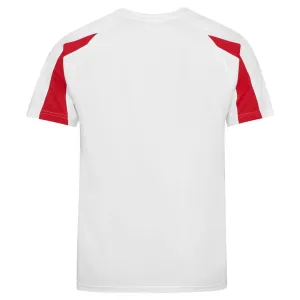 Just Cool Dětské sportovní tričko Contrast Cool T - Bílá / červená | 7-8 let