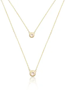 JVD Elegantní dvojitý pozlacený náhrdelník SVLN0474SH2GO45