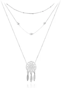 JVD Stříbrný trojitý náhrdelník Lapač snů SVLN0154XH20042