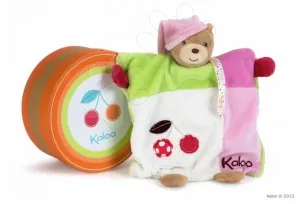 Kaloo plyšová loutka Colors-Doudou Puppet Bear Cherry 963280 růžový