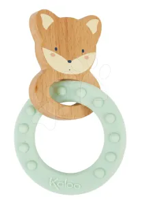 Kousátko s dřevěnou liškou My Fox Teething Ring Home Kaloo se silikonovým kroužkem 14 cm od 0 měsíců