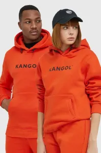 Mikina Kangol unisex, oranžová barva, s kapucí, s potiskem #4344676