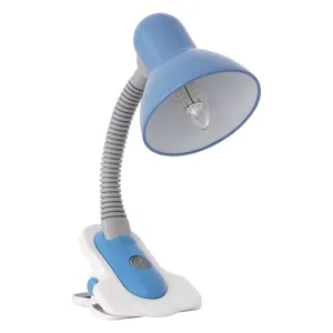 Kanlux SUZI stolní lampa modrá HR-60-BL max.1x60W E27 s klipem 07152