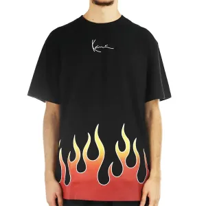 Tričko Karl Kani Small Signature Flame Tee Black #5506505
