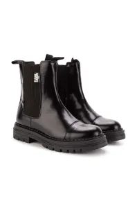 Dětské kožené kotníkové boty Karl Lagerfeld černá barva, #3814293