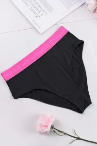 Růžovo-černé kalhotky s vysokým pasem Logo High Rise Rib Culottes #4451863