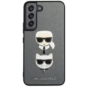 Karl Lagerfeld Saffiano K&C Heads Kryt pro Samsung Galaxy S22 Silver