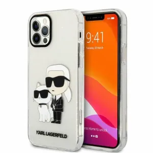 Karl Lagerfeld KLHCP12MHNKCTGT Apple iPhone 12/12 Pro transparent hardcase Gliter Karl&Choupette