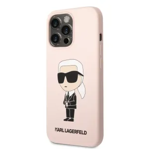 Zadní kryt Karl Lagerfeld Liquid Silicone Ikonik NFT pro Apple iPhone 13 Pro, růžové