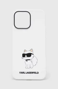 Pouzdro Karl Lagerfeld Liquid Silicone Choupette NFT zadní kryt pro Apple iPhone 14 PRO MAX White