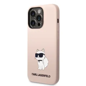 Pouzdro Karl Lagerfeld Liquid Silicone Choupette NFT zadní kryt pro Apple iPhone 14 PRO Pink