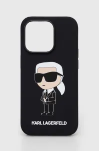 Zadní kryt Karl Lagerfeld Liquid Silicone Ikonik NFT pro Apple iPhone 14 Pro, černé
