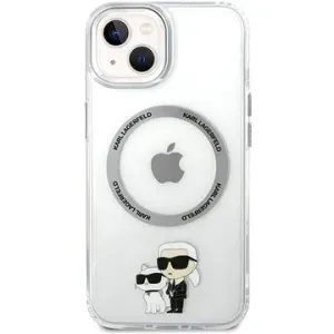 Karl Lagerfeld IML Karl and Choupette NFT MagSafe Zadní Kryt pro iPhone 15 Plus Transparent