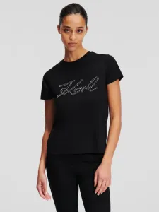 Karl Lagerfeld Rhinestone Logo Triko Černá #6125328