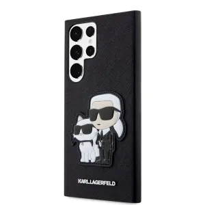 Karl Lagerfeld KLHCS23LSANKCPK Samsung Galaxy S23 Ultra hardcase black Saffiano Karl & Choupette